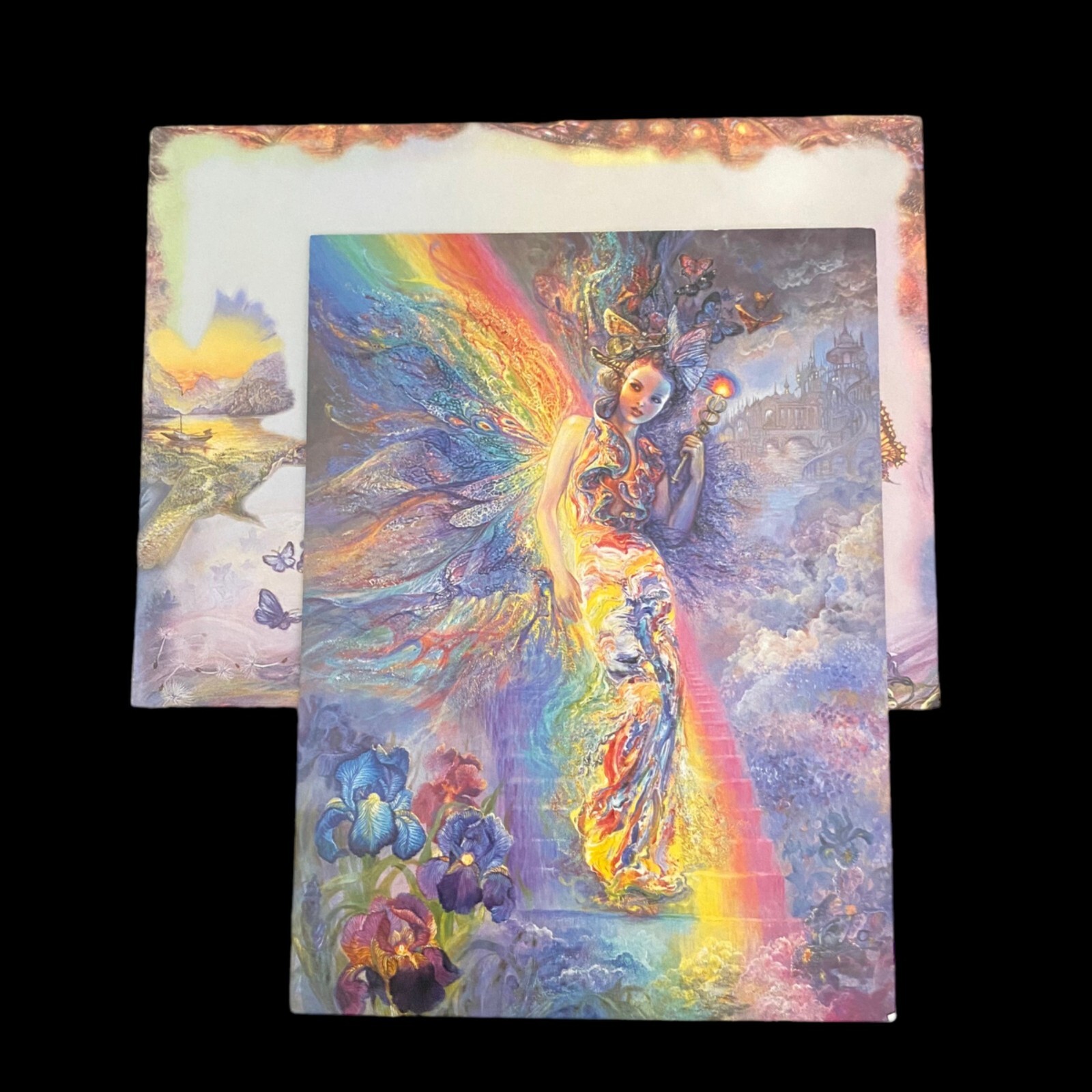 IRIS KEEPER OF THE RAINBOW Josephine Wall Greeting Card VTG Leanin’ Tree NOS