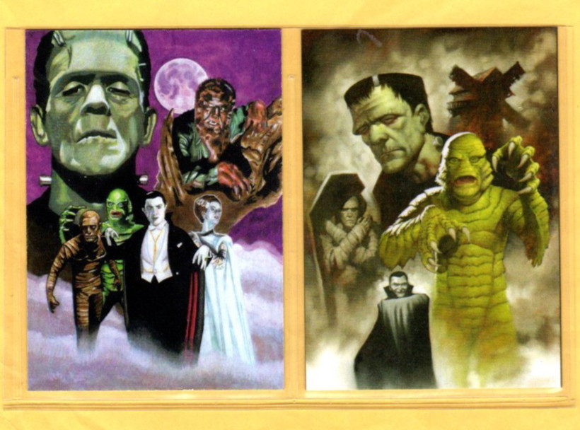 UNIVERSAL MONSTERS MOVIES CUSTOM NOVELTY TRADING CARD 2 CARDS