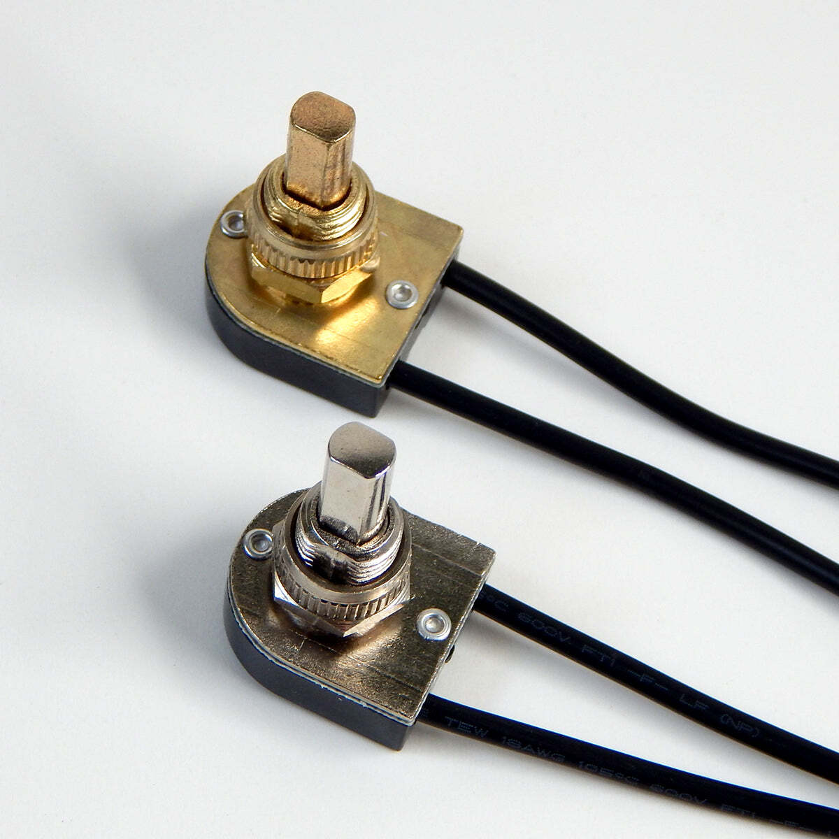 Push Button On / Off Switch Brass or Nickel Finishes