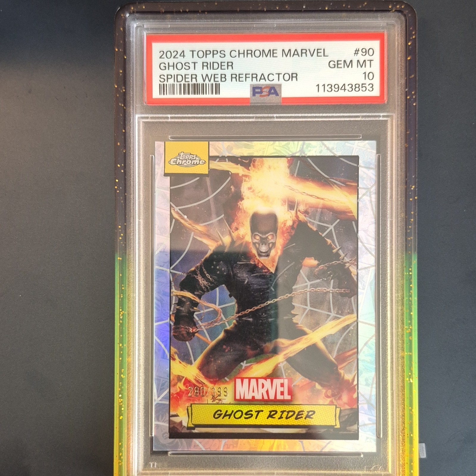Topps Chrome Marvel Ghost Rider #90 Spider Web/399 Refractor PSA 10 POP 6