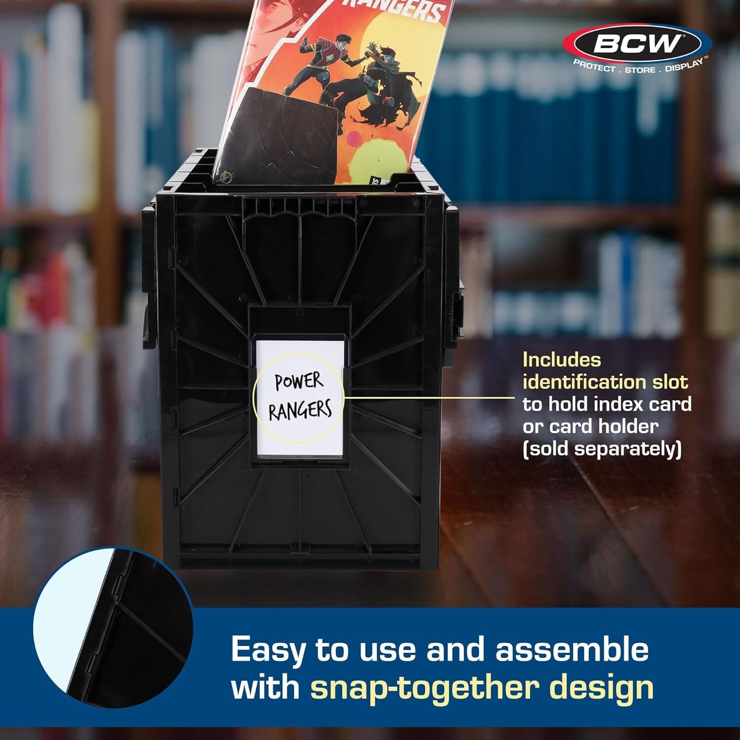 2 Pack BCW BLACK Short Comic Book Bin – HeavyDuty AcidFree Plastic Stackable Box