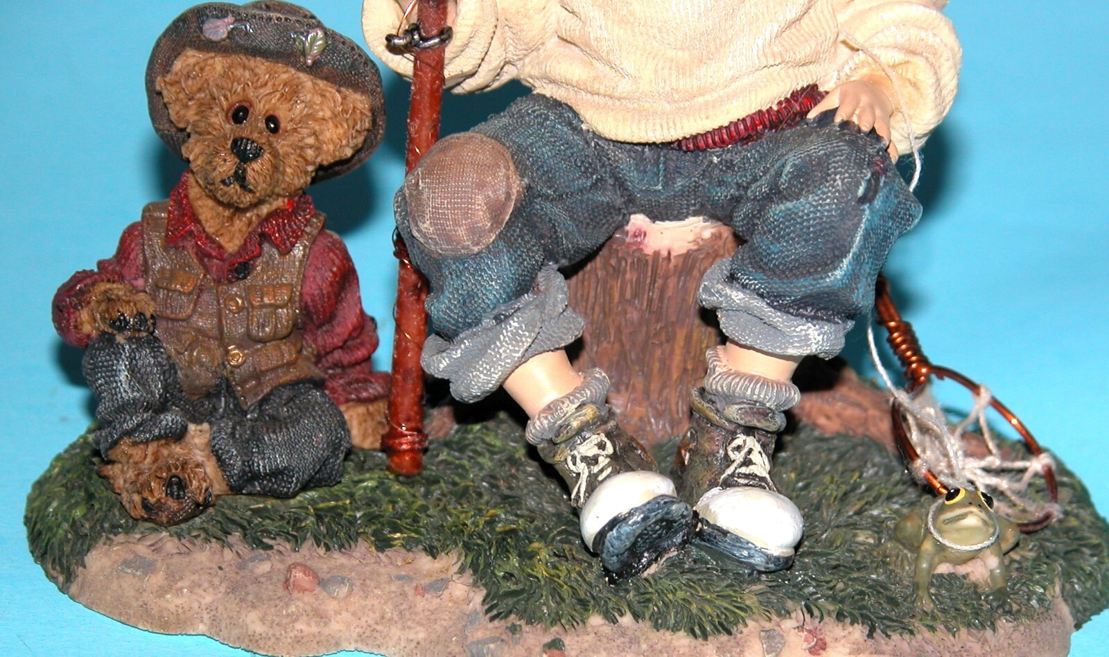 Boyds Bears Dollstone Michael &Thayer Waiting for Grandpa #3552 NIB fishing 1999