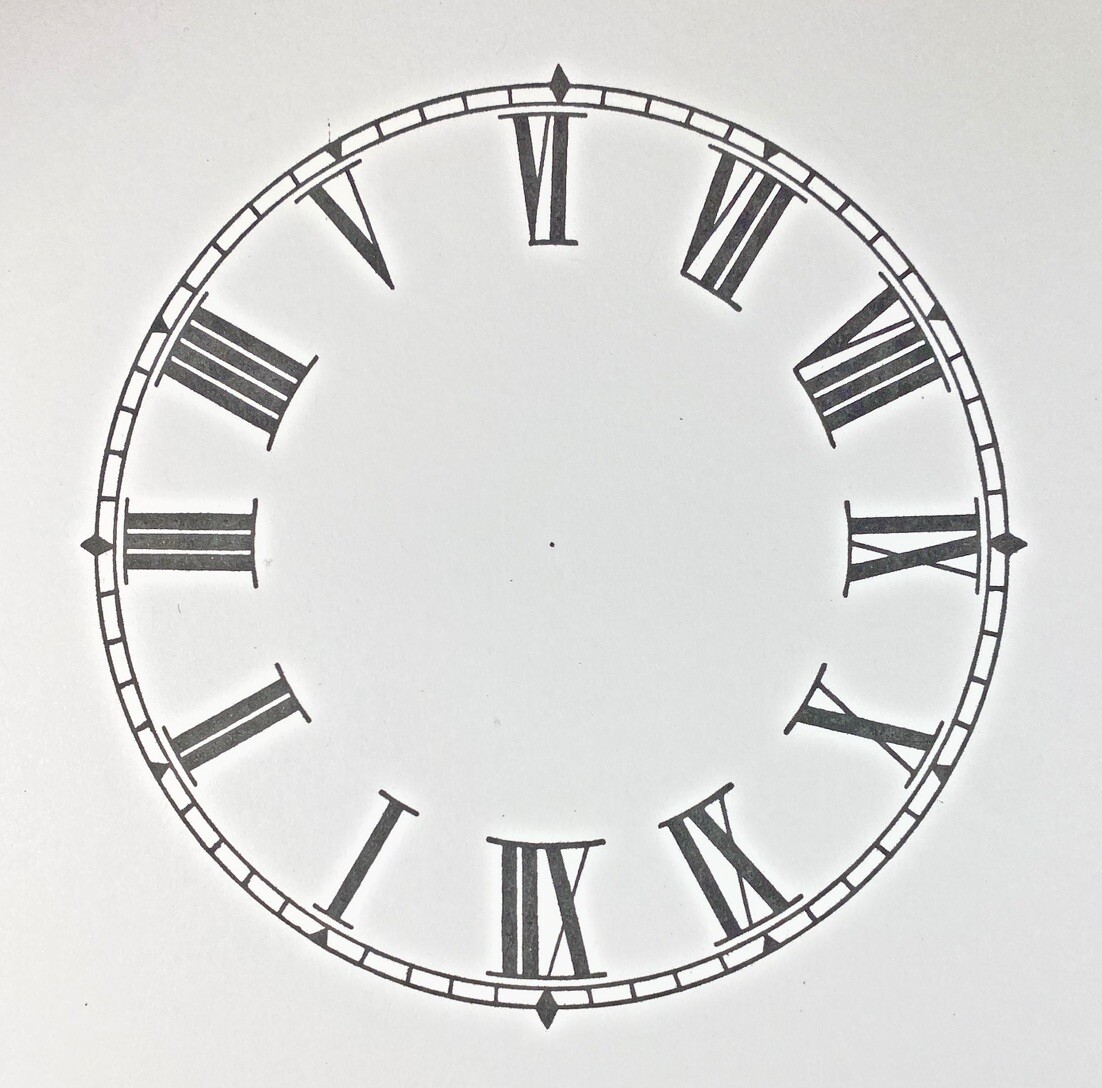 5 1/2 Inches Diameter Clock Paper Dial, Roman Numbers (Lot 221)
