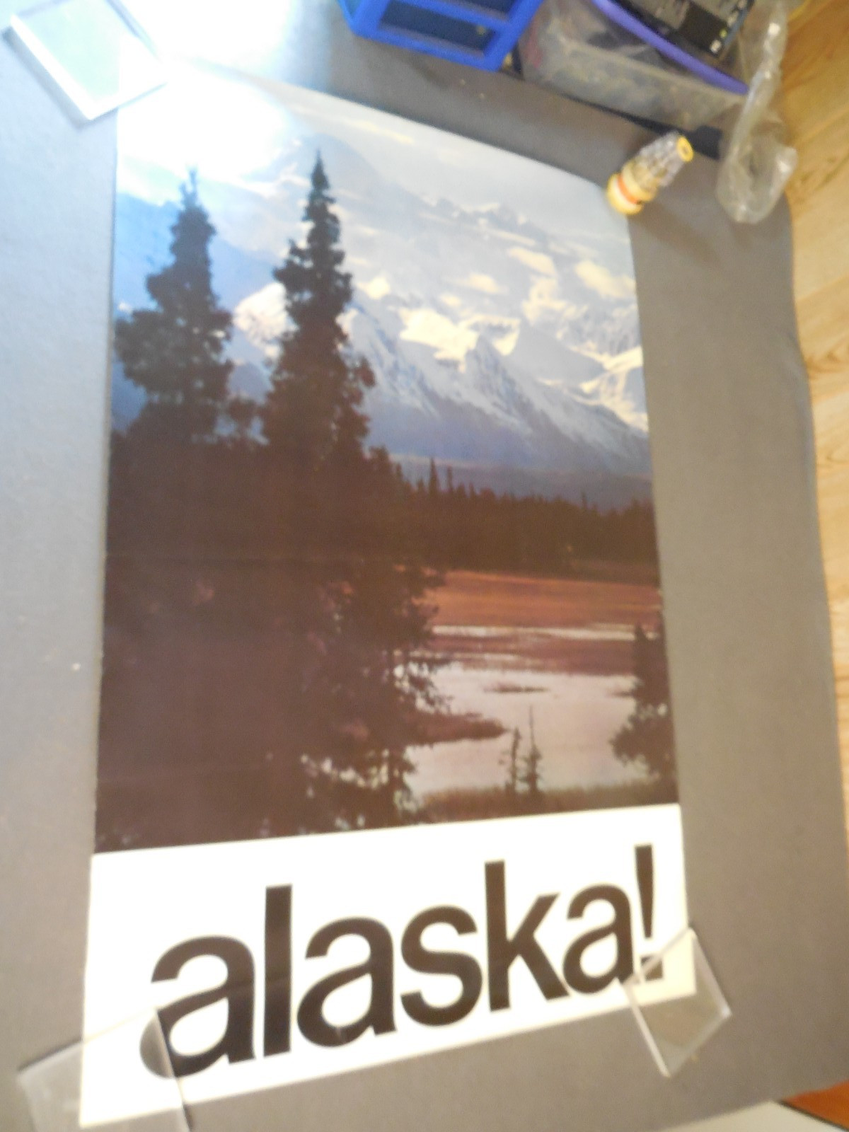 PO1 Vintage “Alaska” Travel Poster, 37″ X 23″ Mountains Ad 1975