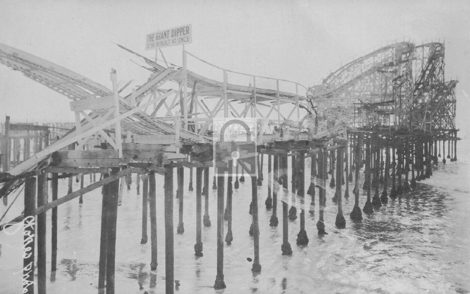 Giant Dipper Roller Coaster Fire Amusement Park California CA – Reprint