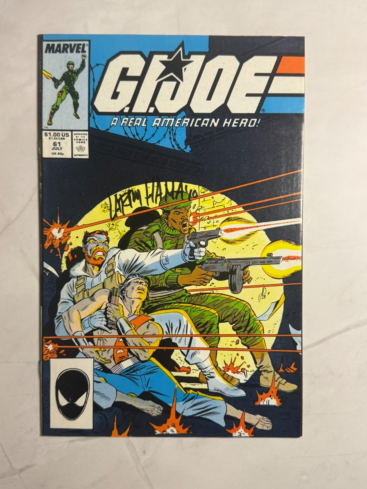 GI Joe A real American hero #61 VF (1987) SIGNED Larry Hama!!!