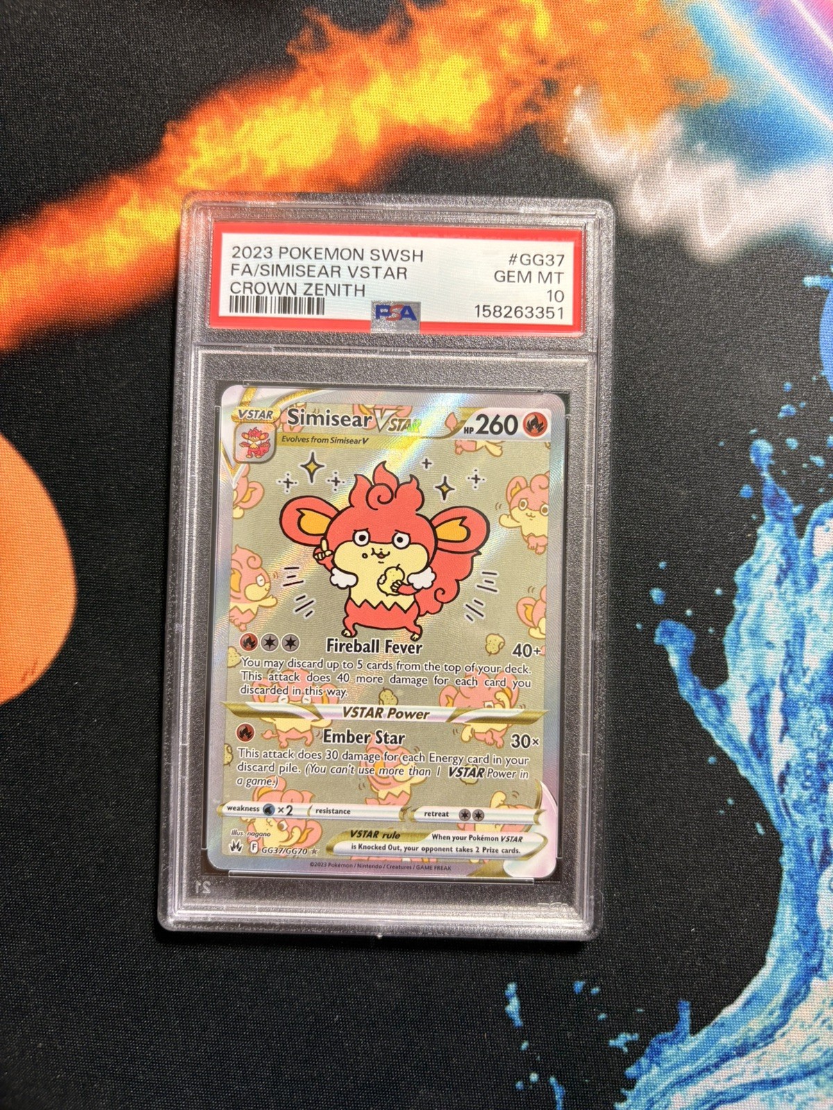 PSA 10 Simisear VSTAR Galarian Gallery CROWN ZENITH GG37/GG70 Pokemon Card