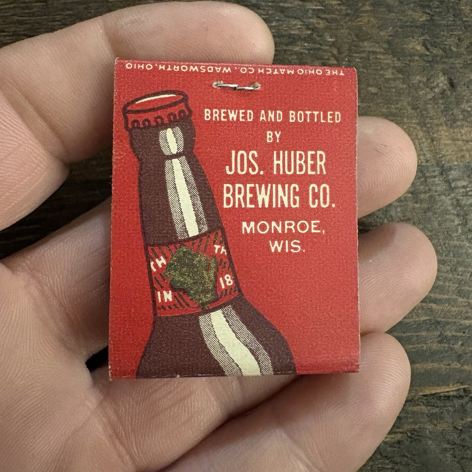 Huber Brewing Co Monroe WI Full Matchbook