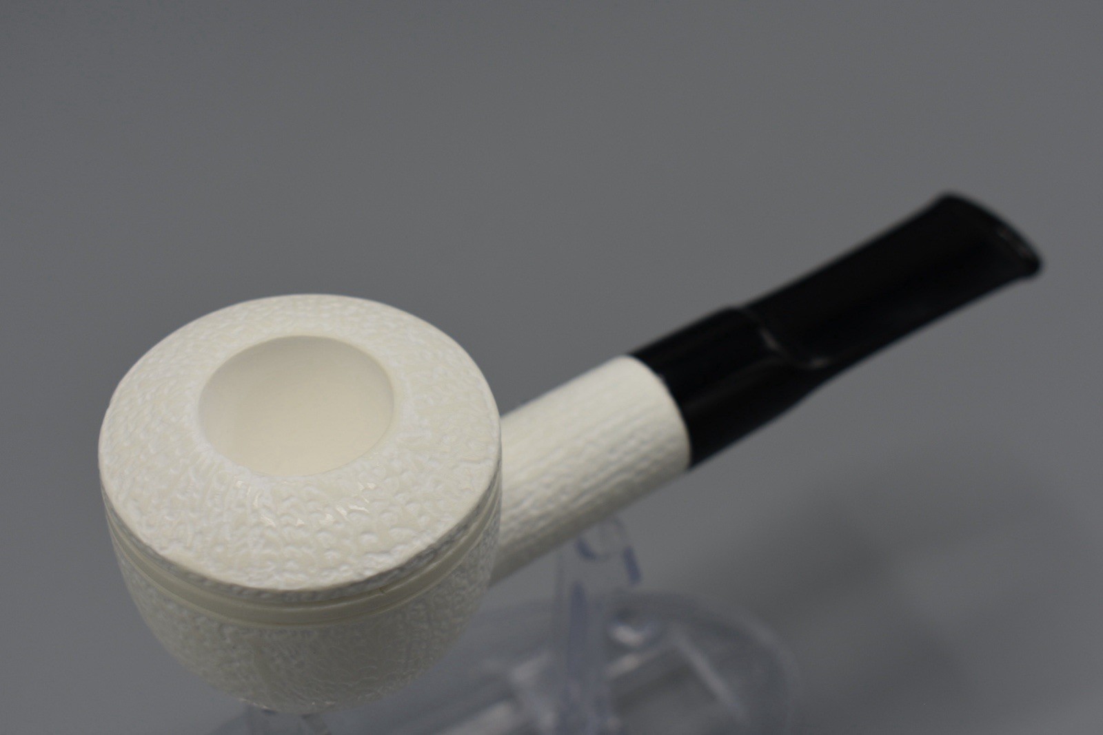 Rusticated Finish Pot Pipe -new-block Meerschaum Handmade With Case#130