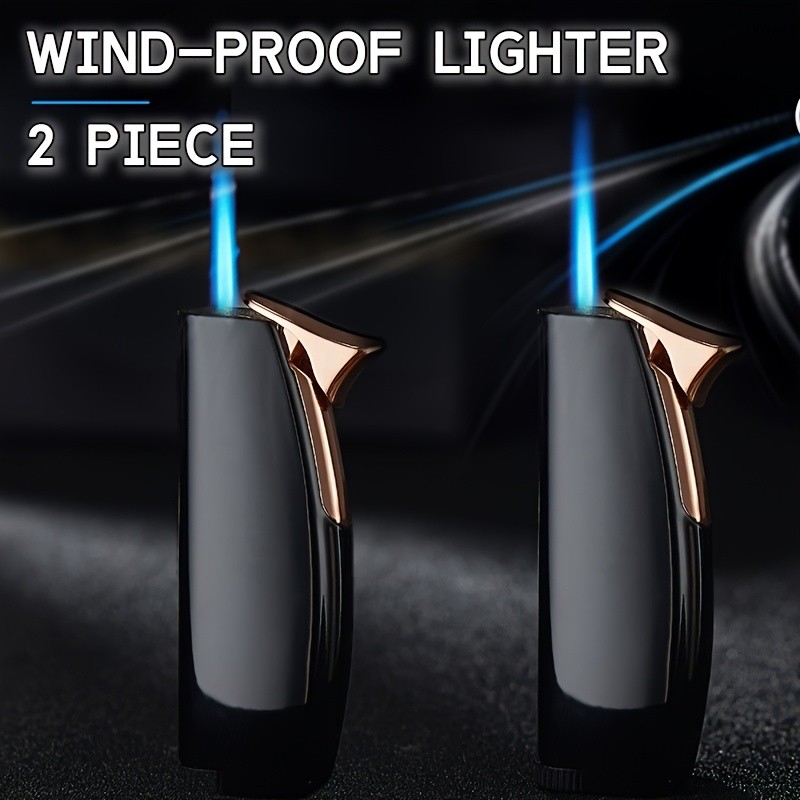 2x Compact & Refillable Butane Lighter Set – Perfect for BBQs, Camping, and More