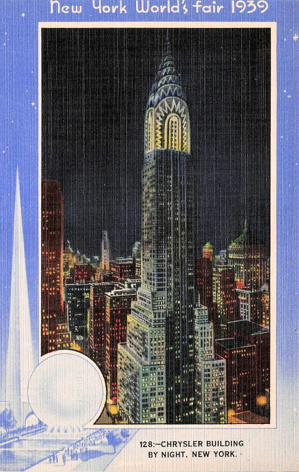 New York City Flushing Meadows World of Tomorrow 1939 World Fair Postcard I28