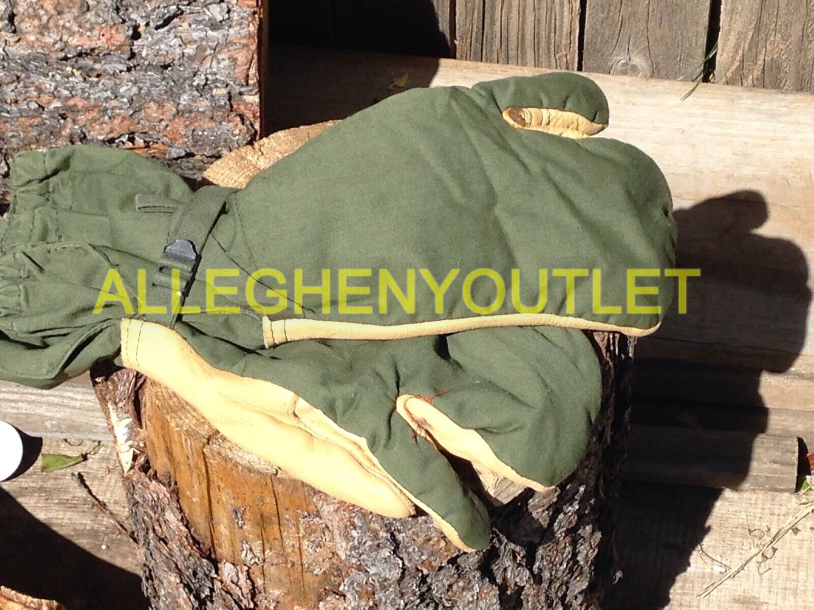 MILITARY TRIGGER FINGER LEATHER COLD WEATHER MITTENS W/L WOOL INSERTS Size M LN