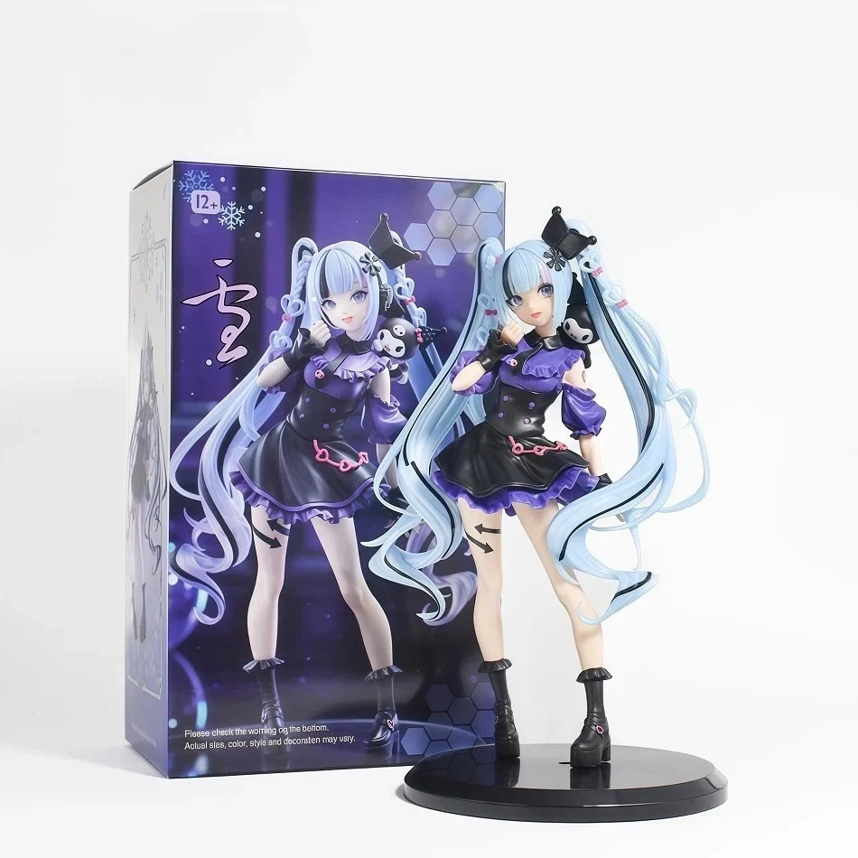 Anime Hatsune Miku Snow Miku × Kuromi Action Figure PVC Collectible Model Gift