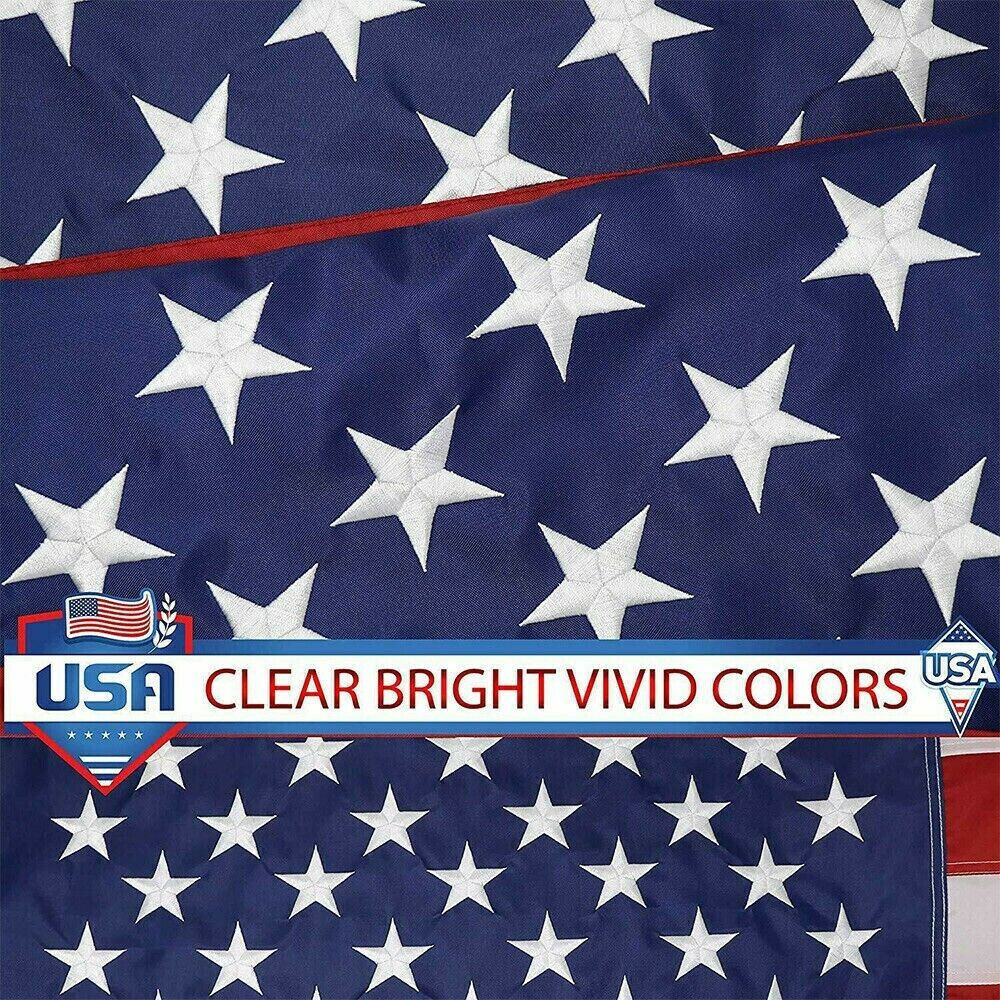 4x6FT American Flag Large US Flags Heavy Duty Embroidered Stars, Heavy 210D