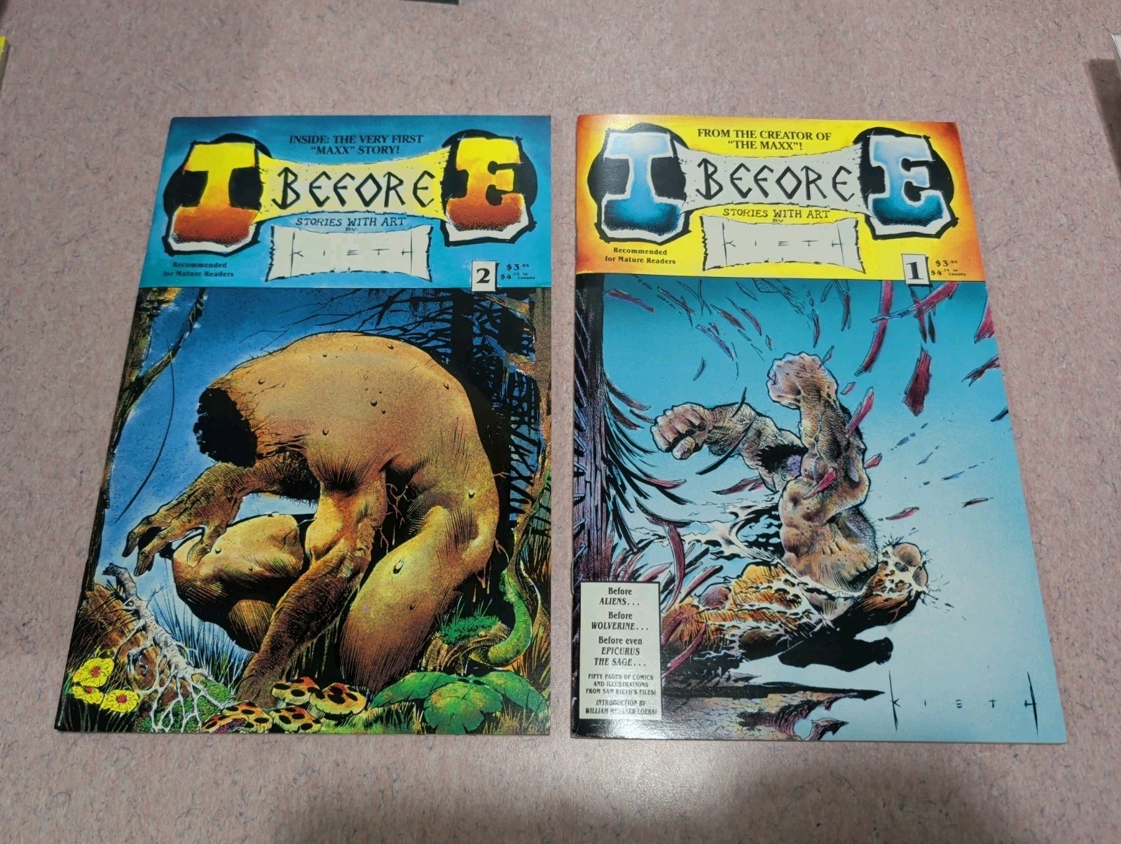 I Before E #1 and #2 Sam Kieth The Maxx 1 2 Comic Book Set Second Prints