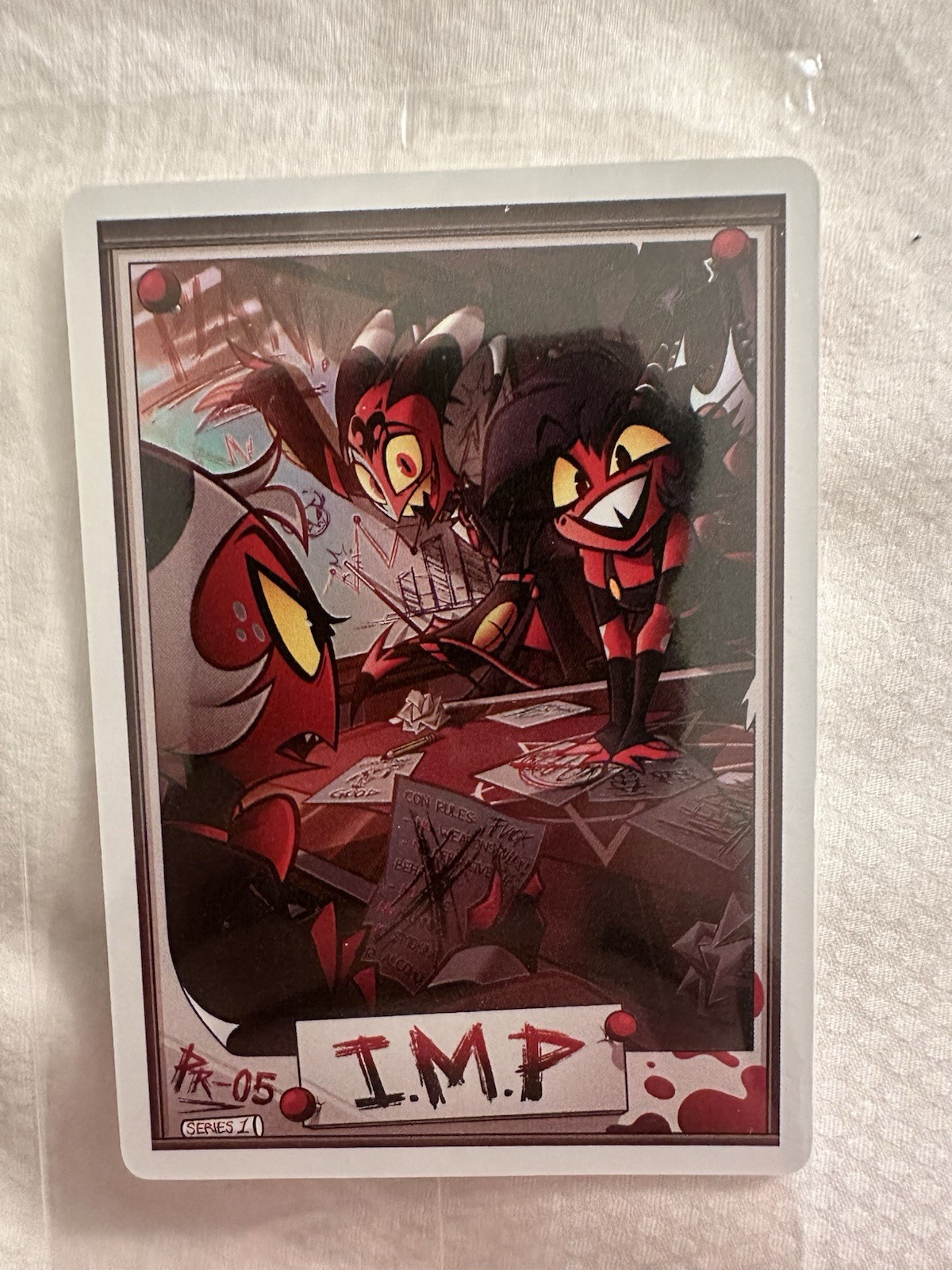 SDCC 2026 Exclusive Helluva Boss Hazbin Hotel I.M.P Foil Trading Card IN HANDp