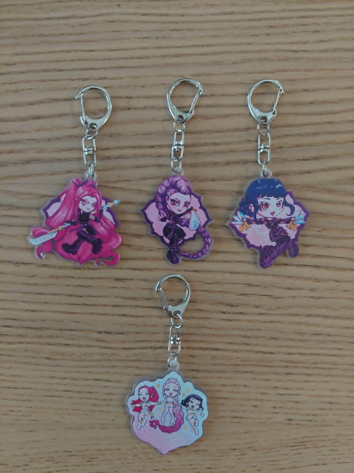 K-Pop Demon Hunters Set of 4 Keychains Brand New Sealed Free Shipping