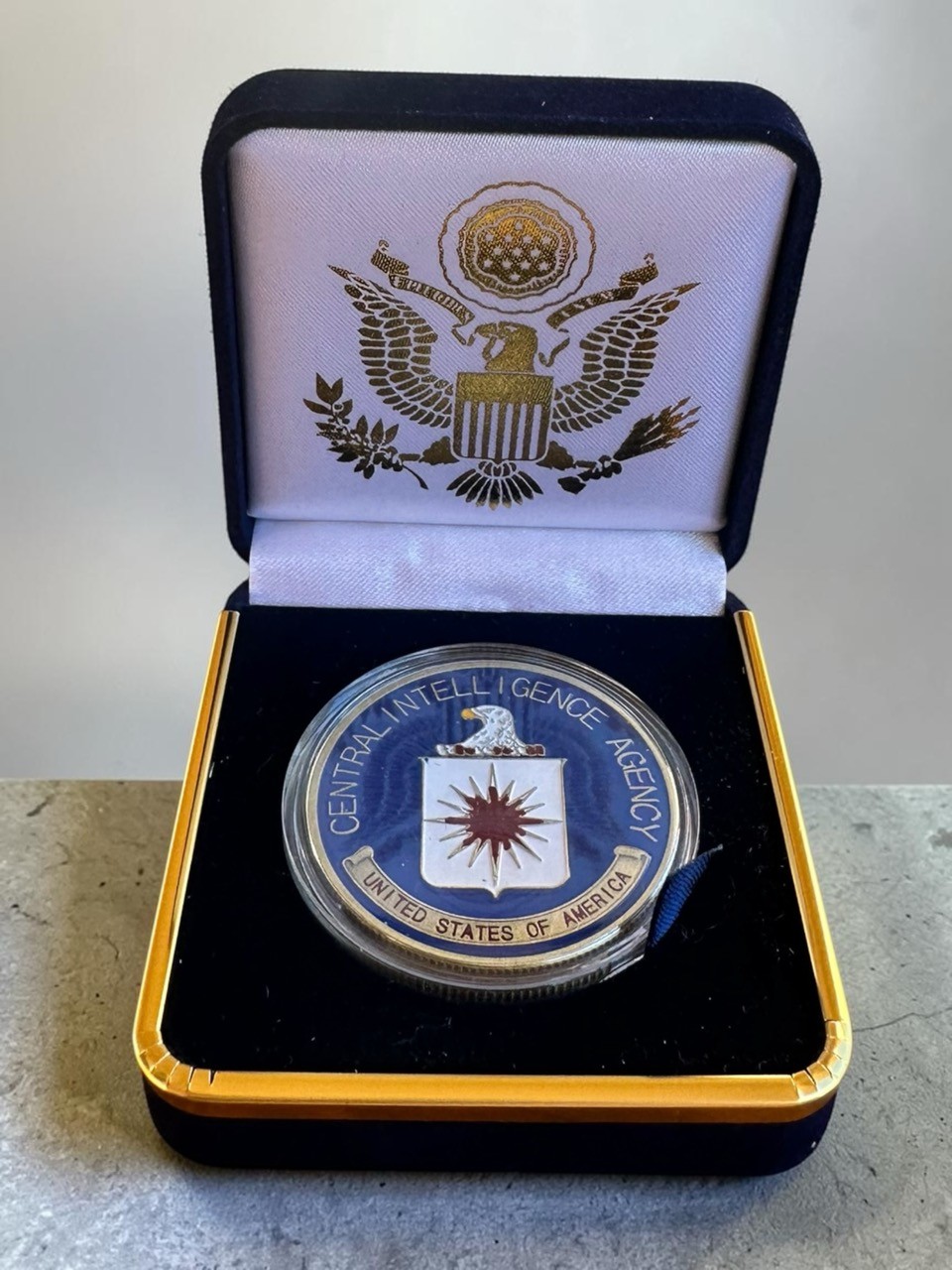 Central Intelligence Agency (CIA) Special Agent Challenge Coin in Velvet Case