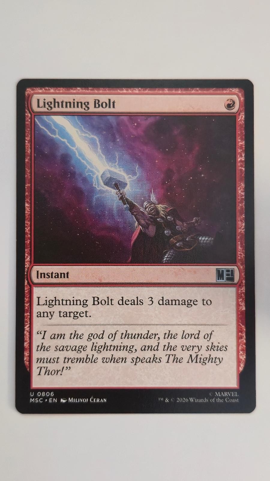 Lightning Bolt UNCOMMON 806 Commander: Marvel Super Heroes Magic: The Gathering