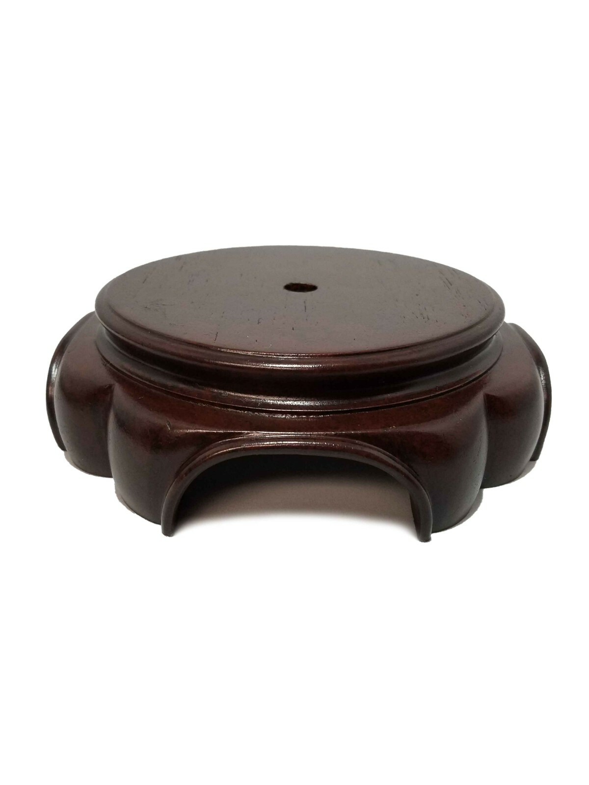 Lamp Base Figurine Display Oriental Pedestal Plant Stand 6″ Dark Wood Finish