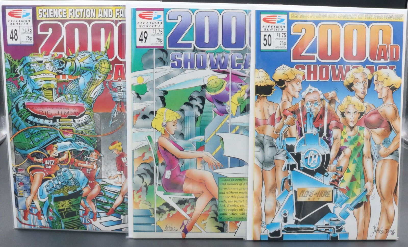 2000 AD Monthly/Presents/Showcase #48, 49, 50, VF/NM, Lot, Fleetway/Quality 1990