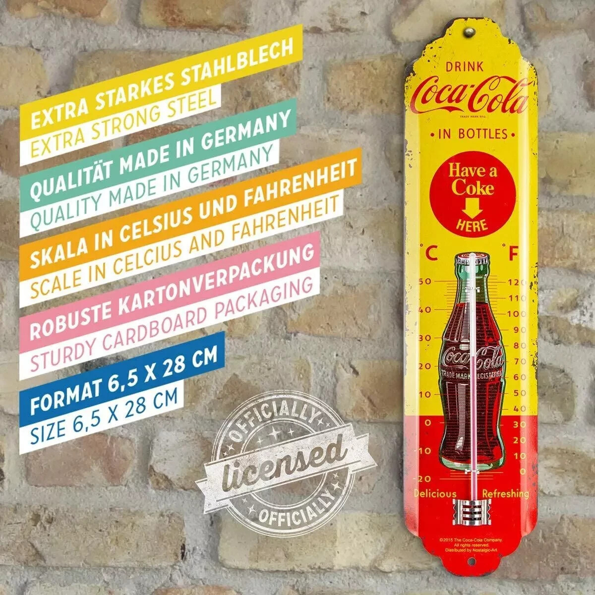 Coca Cola Retro Thermometer Wall Nostalgic Indoor Fan Merchandise 12.5 Inch