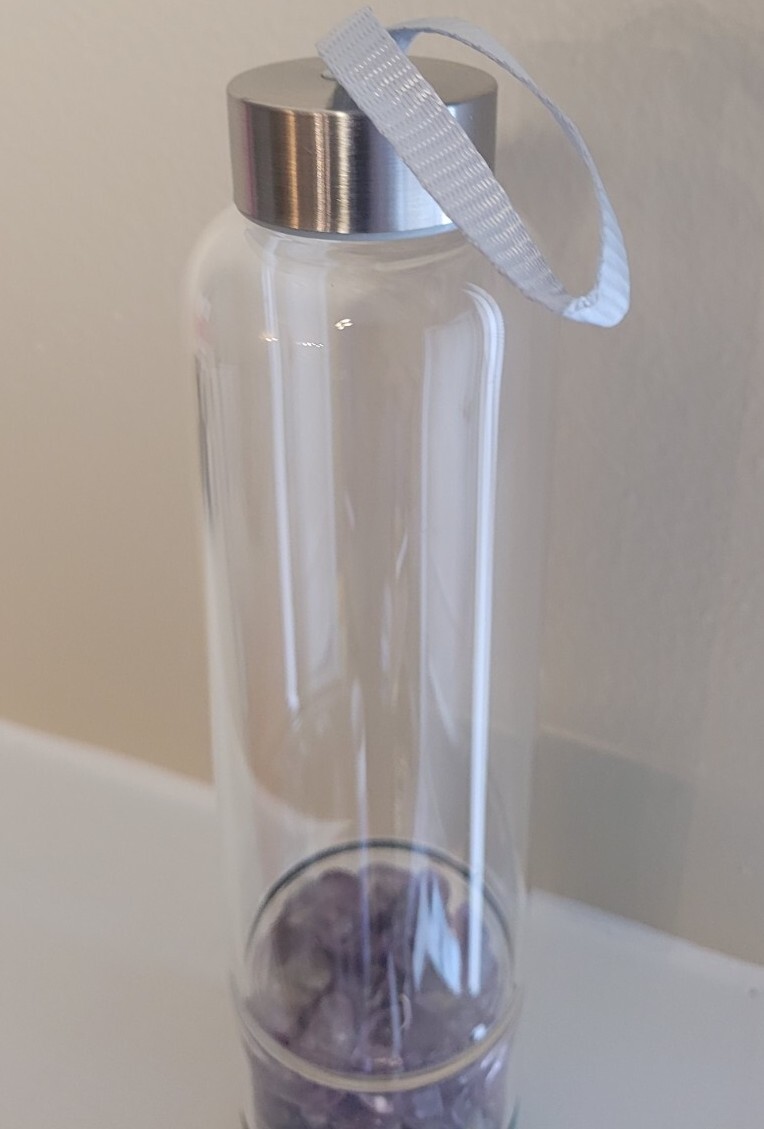 Silver Crystal Elixir Infused Gem Water Bottle 15oz