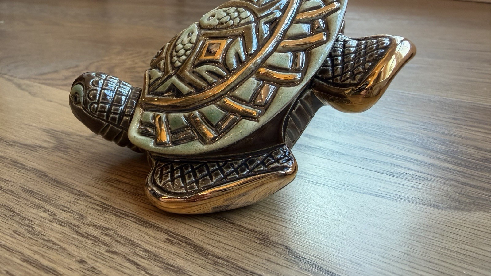Vintage De Rosa Rinconada Mini Turtle Ceramic Trinket Box 4″ Handmade Uruguay