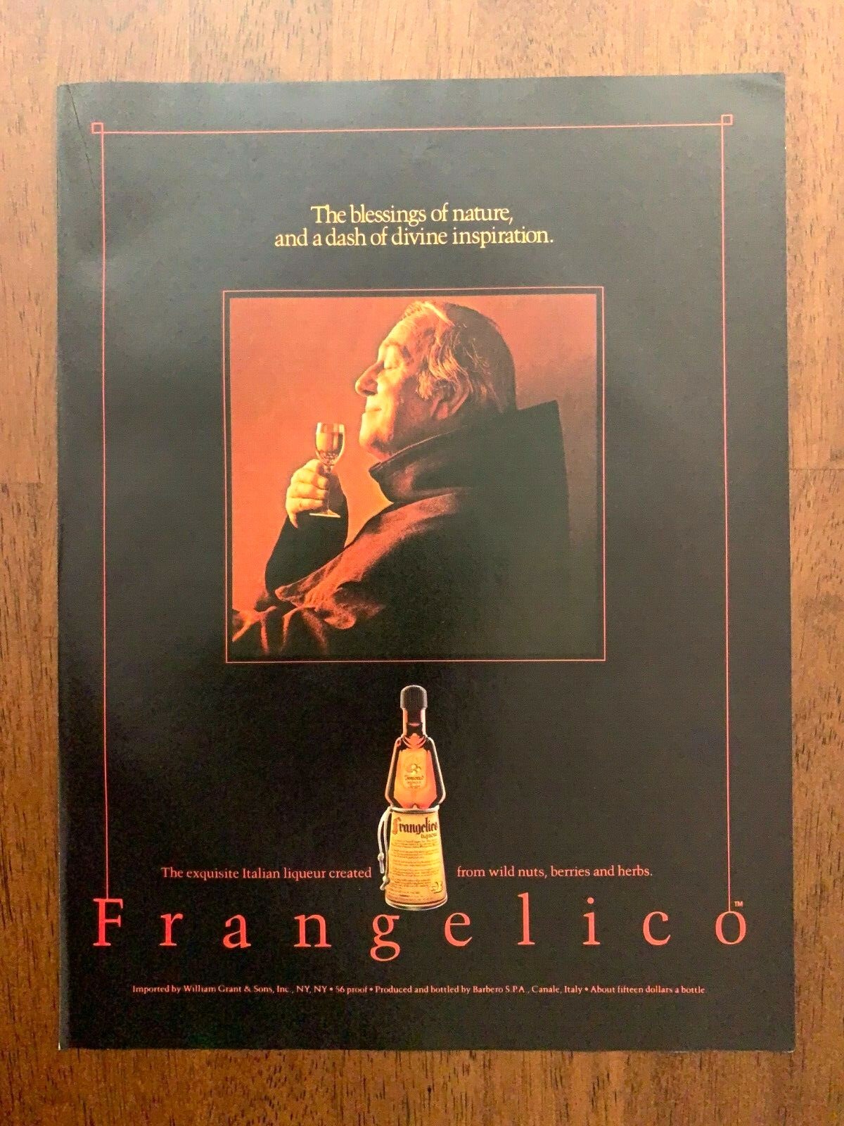 1984 Frangelico Liqueur Vintage Print Ad/Poster Pop Art Bar Decor