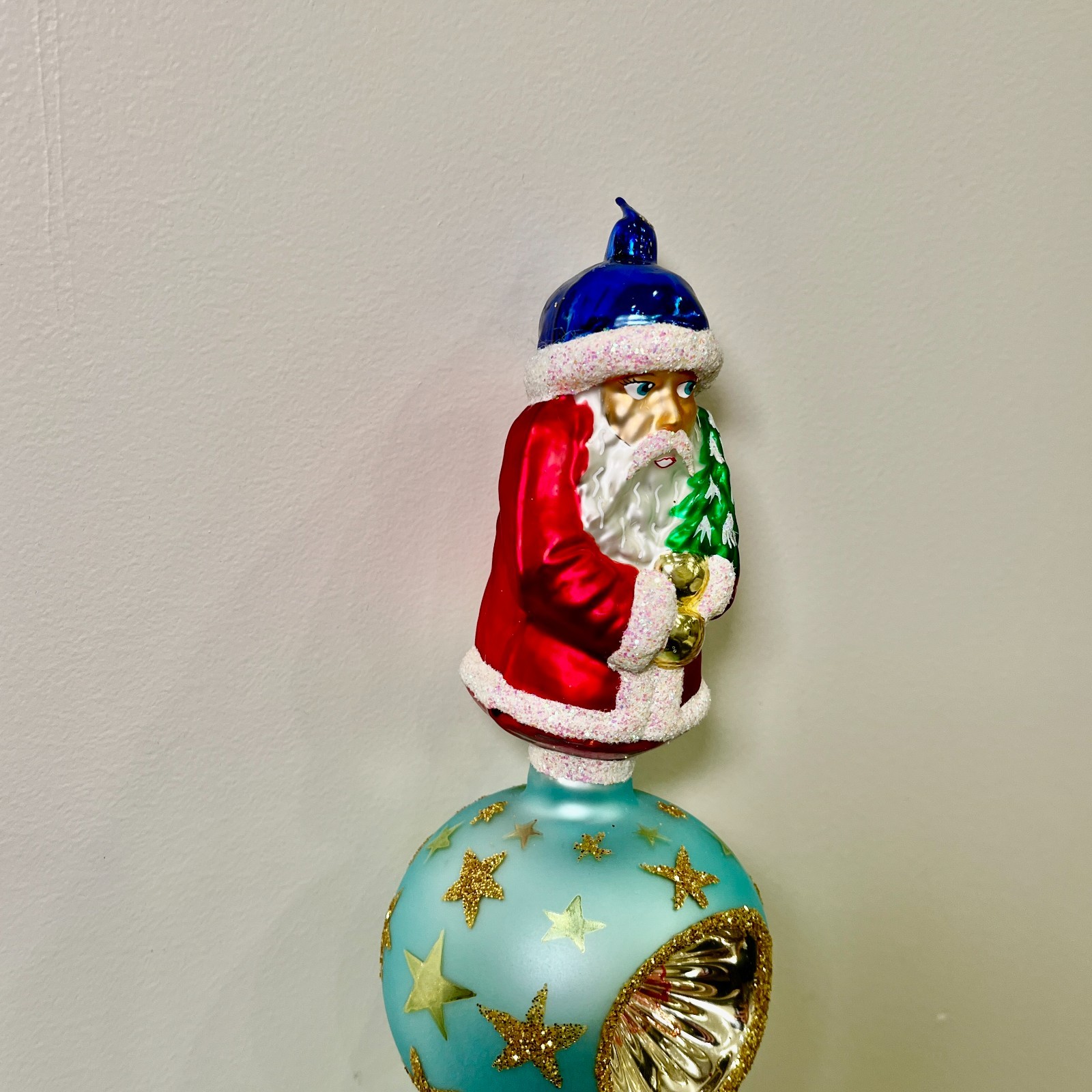 NEW 1999 Christopher Radko Twilight Santa Finial Christmas Tree Topper 14-1/2 in