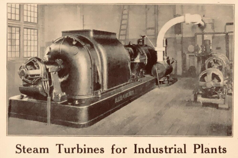 1923 Allis-Chalmers Advertisement Industrial Steam Turbines Antique Print AD