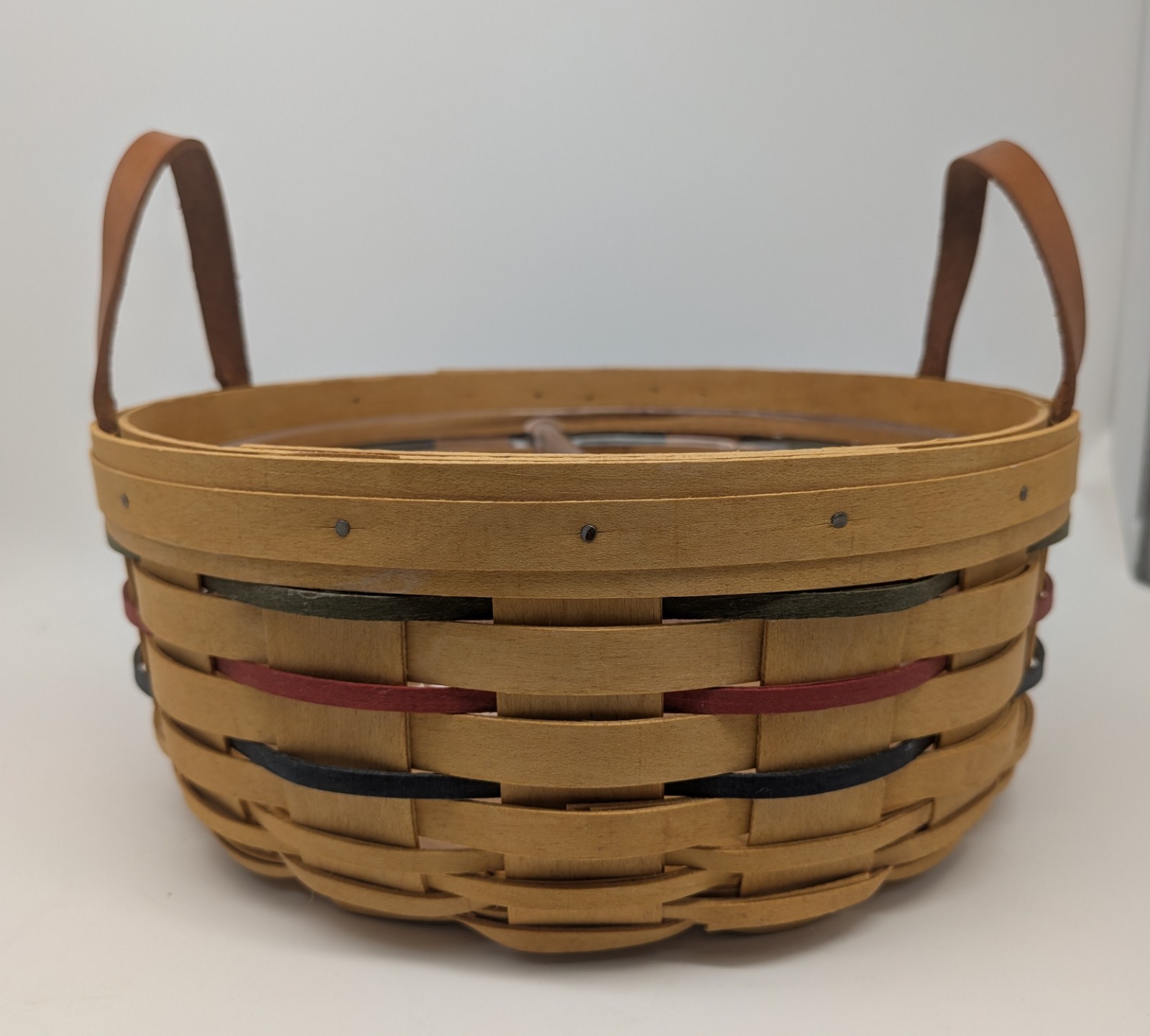 Longaberger Darning Basket 2001 10″ Round Traditional Woven USA Made
