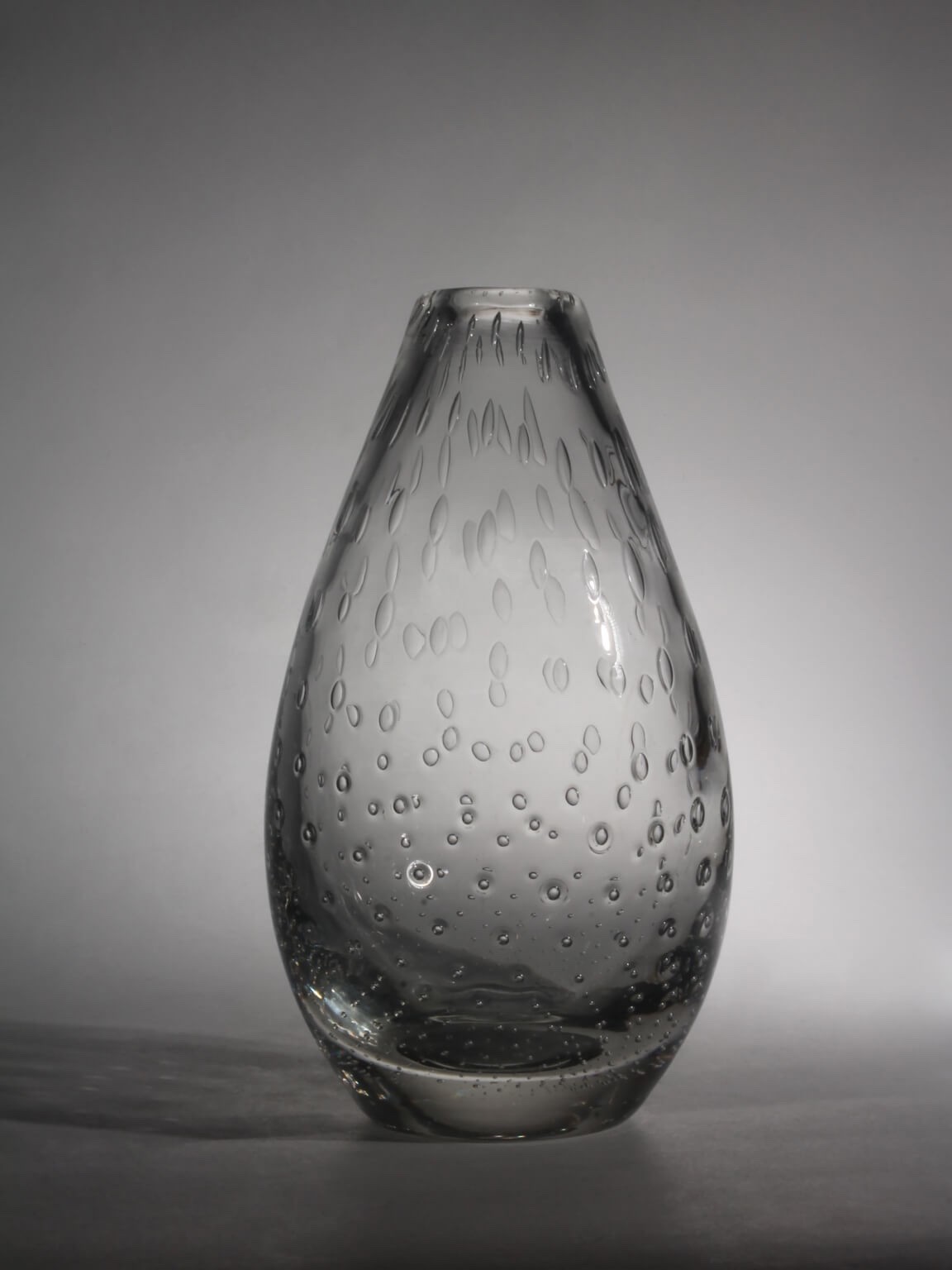 Hirschberg Crystal Teardrop Bubbles Vase, 1960s, Germany
