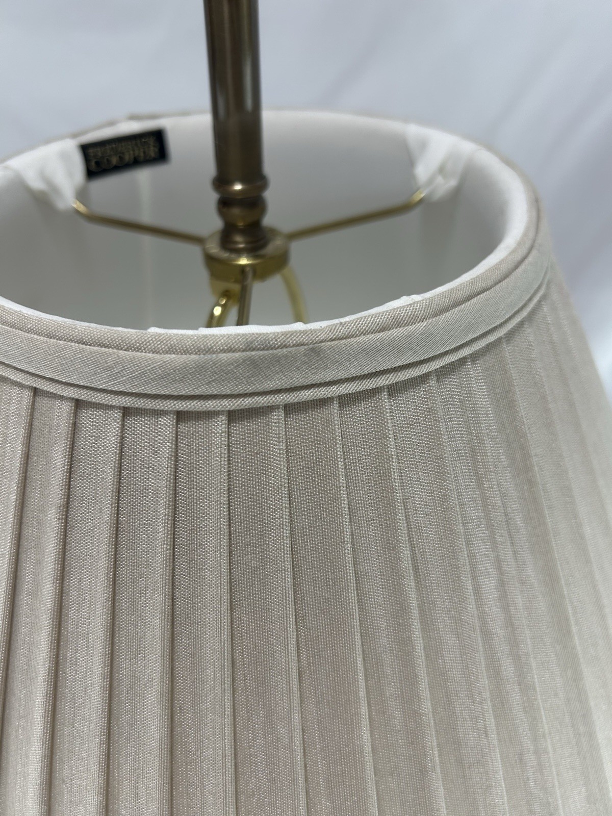 Frederick Cooper Brass Candelabra Table Lamp 3-Light Neoclassical Pleated Shade