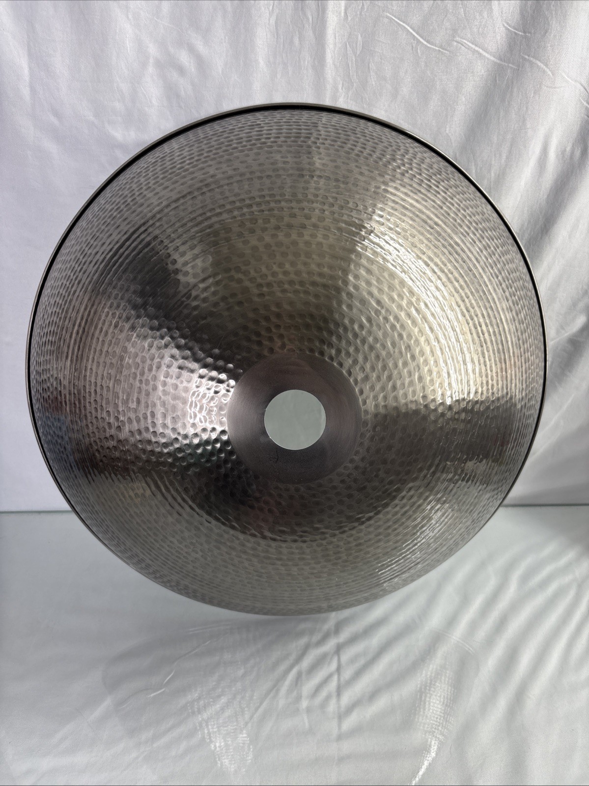 Hammered Metal Light Fixture 19.5″ Diameter 7″ Height Shade Only