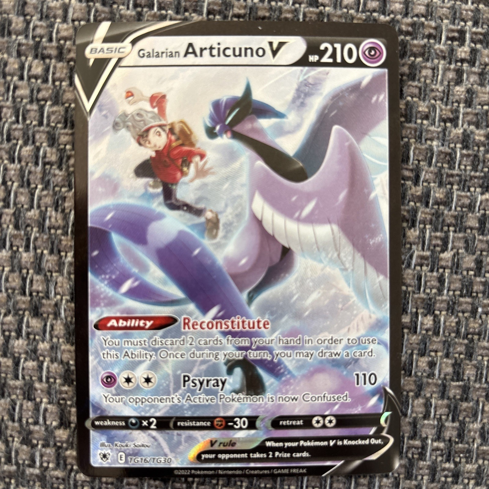 Galarian Articuno V Tg16/Tg30 Swsh10: Astral Radiance Trainer Gallery Holo