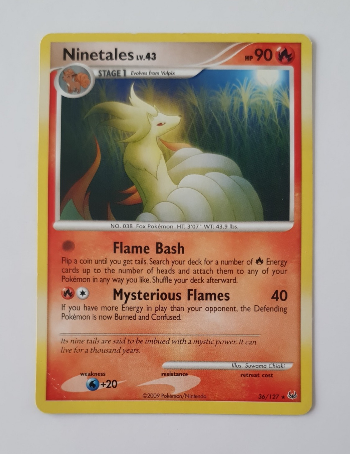 Pokémon TCG Platinum – Ninetales Lv.43 36/127 Non-Holo Regular Rare (2009) MP