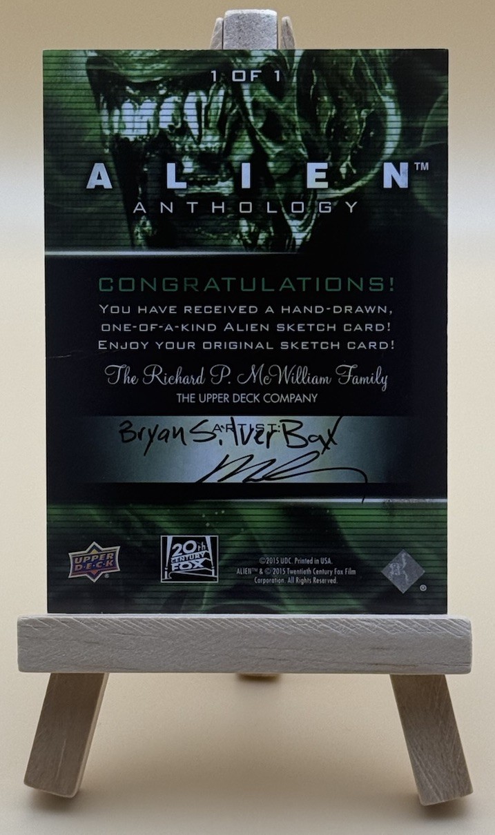 2016 Upper Deck Alien Anthology Sketch Card By Bryan Silverbax Sheppard