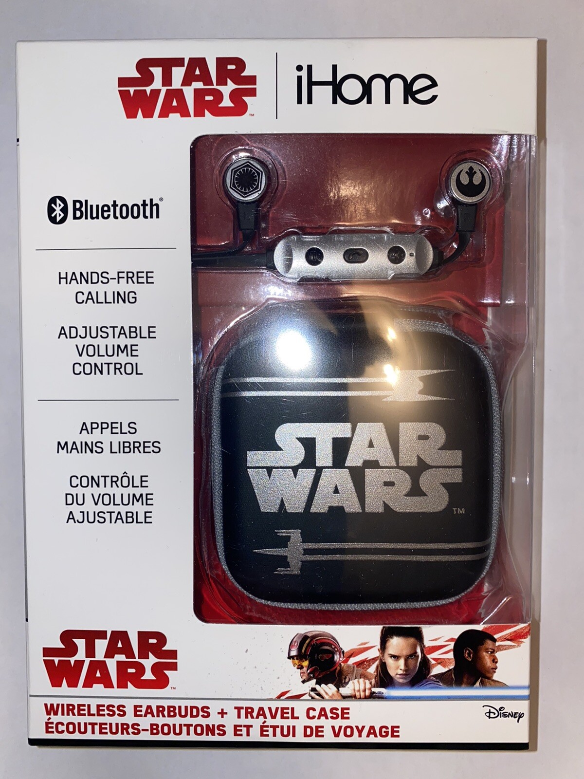 New Star Wars iHome Bluetooth Hands Free Calling Wireless Earbuds W/ Travel case