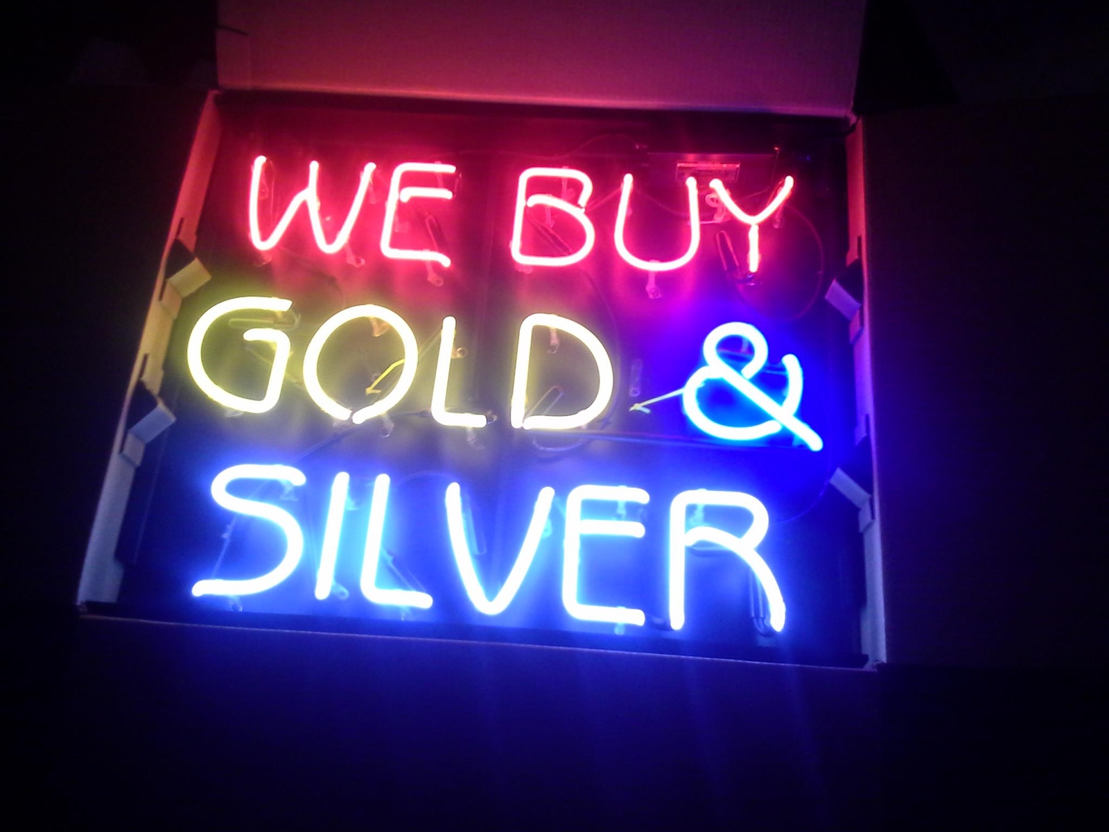 New We Buy Gold & Silver 20″x16″ Neon Sign Light Lamp Open Artwork Wall Decor
