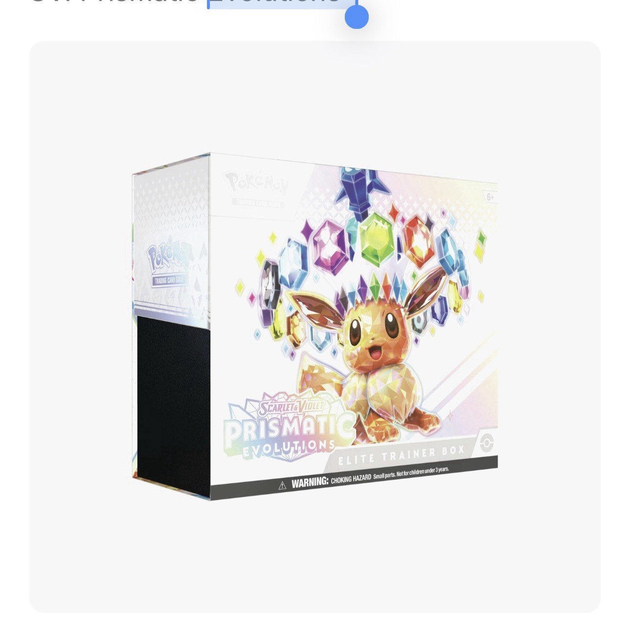 Prismatic Evolution Etb