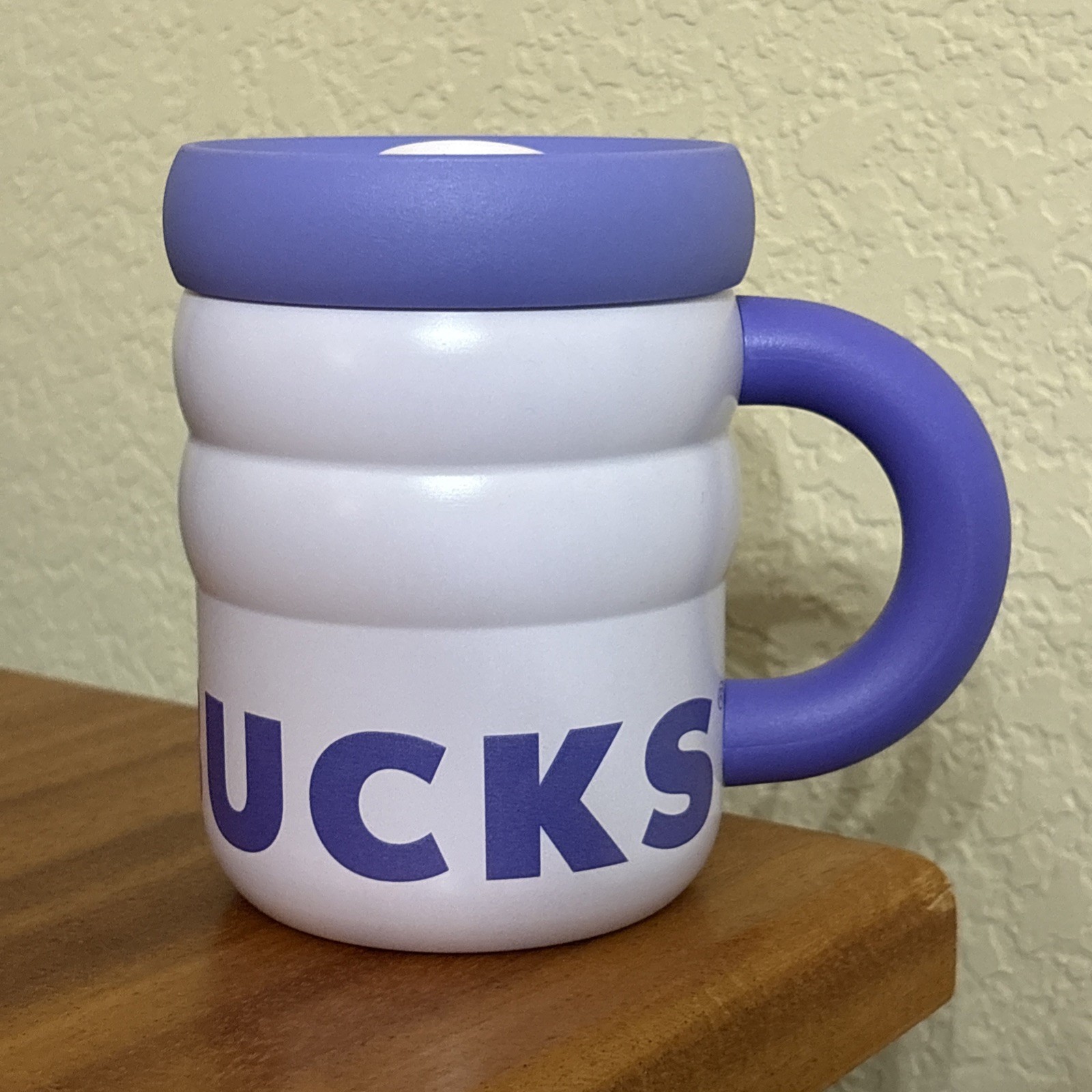 Starbucks Tumbler Purple /Lilac Rippled Metal insulated Chunky Mug 12oz NEW