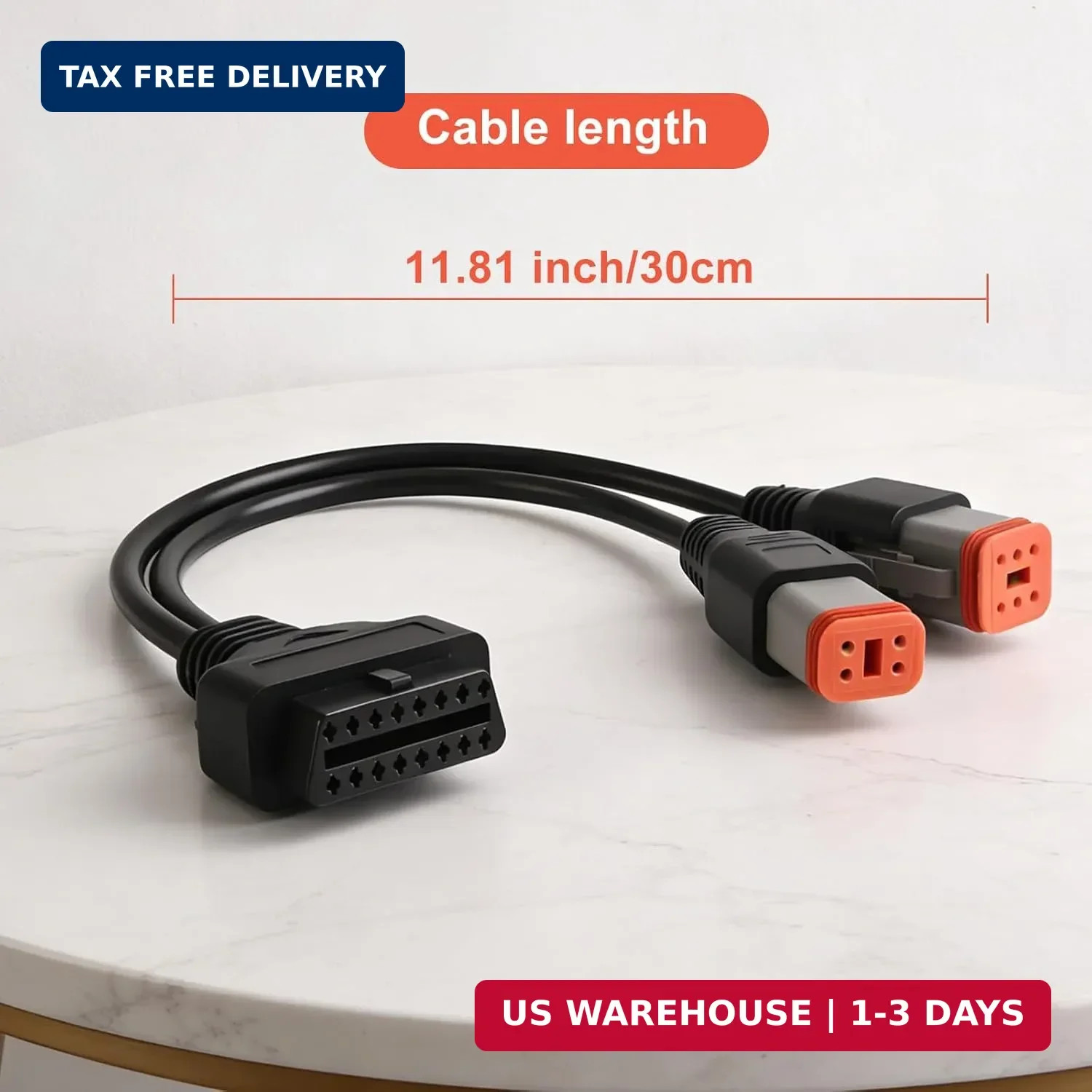OBD2 Adapter for Harley Davidson, 2-in-1 [4 Pin + 6 Pin] to 16 Pin Motorcycle Di