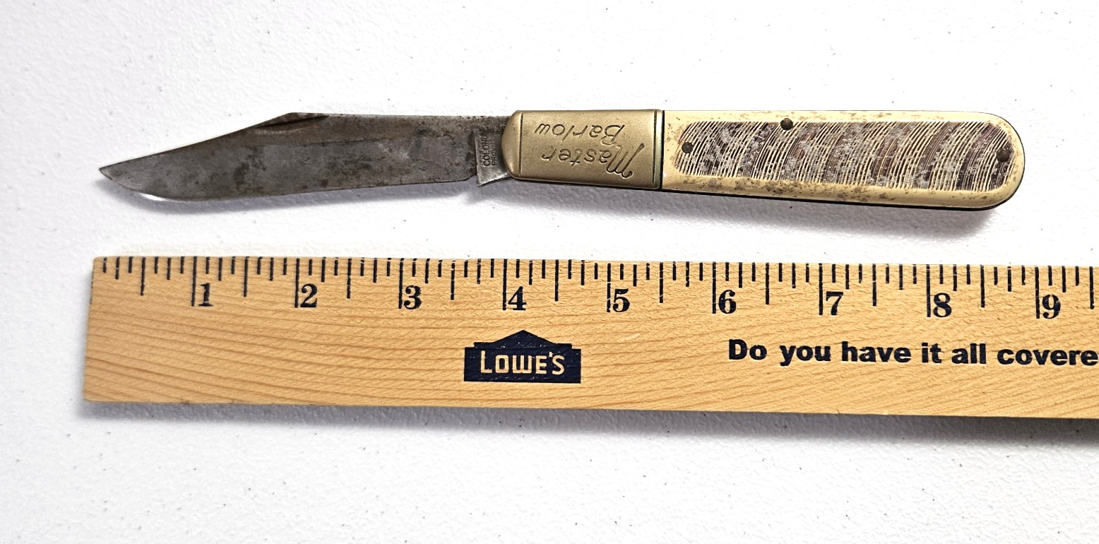 Vintage COLONIAL KNIFE CO. USA — Large 5″ MASTER BARLOW with HUGE 4″ Blade