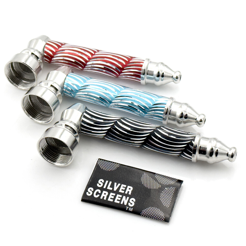 Mini 85mm Tobacco Pipe for Smoking Metal Filter Mouthpiece With Mesh Screen