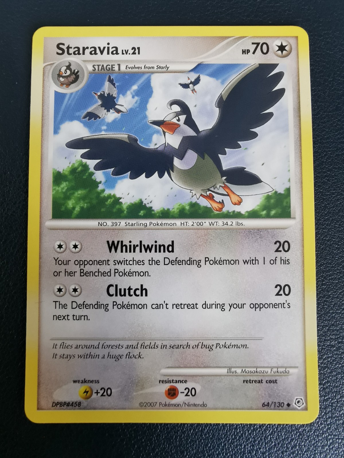 Pokemon Card Staravia 64/130 Diamond & Pearl Base Set Uncommon