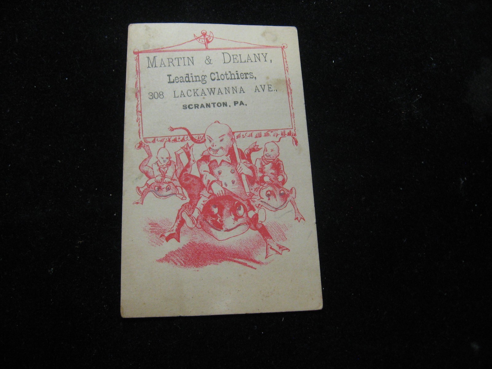 1800’s Martin & Delany Leading Clothiers Scranton PA Asian Victorian Trade Card