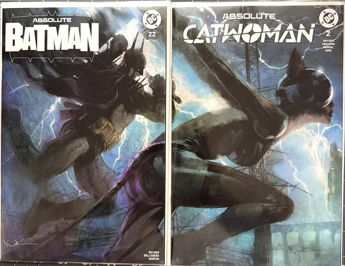 ABSOLUTE BATMAN #22 ABSOLUTE CATWOMAN #2 BILL SIENKIEWICZ SDCC CONNECTING SET 1