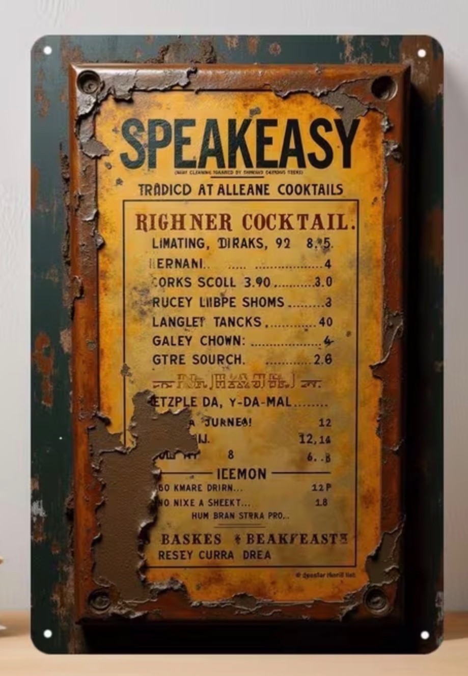 Vintage Prohibition Speakeasy Theme Sign, 8X12 Inch, Rustic Wall Art-NEW