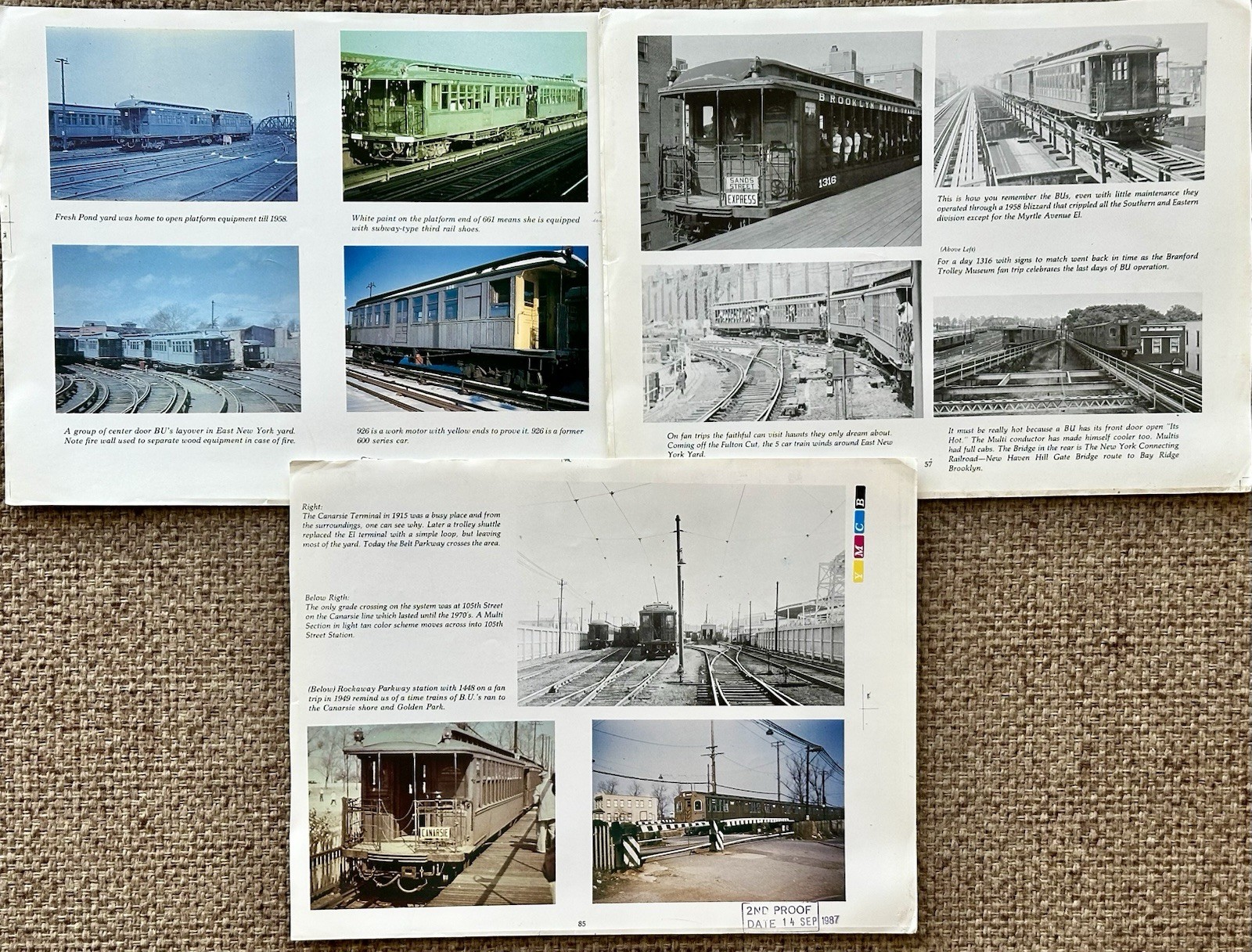 3 Sets of New York City Subway Proof Photos from the 1930s to 1950s (8×10)